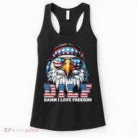 Dilf Damn I Love Freedom Eagle Funny Patriotic 4th Of July Women's Tank Top thumb 0