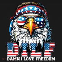 Dilf Damn I Love Freedom Eagle Funny Patriotic 4th Of July Visor thumb 3