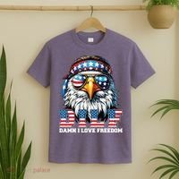Dilf Damn I Love Freedom Eagle Funny Patriotic 4th Of July T-Shirt thumb 2
