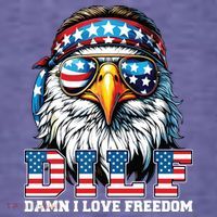 Dilf Damn I Love Freedom Eagle Funny Patriotic 4th Of July Women's Hoodie thumb 2