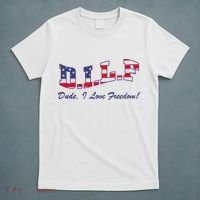 DILF Dude I Love Freedom Funny USA 4th July Flag Party Free T-Shirt thumb 5