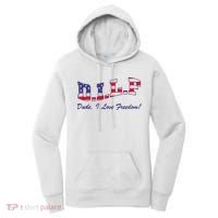 DILF Dude I Love Freedom Funny USA 4th July Flag Party Free Women's Hoodie thumb 0