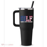 DILF Damn I Love Freedom USA 40oz Vacuum Insulated Stainless Steel Travel Tumbler thumb 2