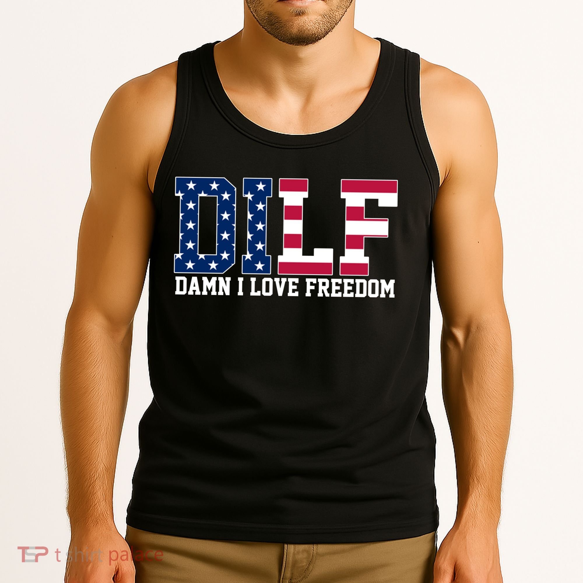 DILF Damn I Love Freedom USA Tank Top
