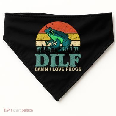 Dilf Damn I Love Frogs USA-Made Doggie Bandana