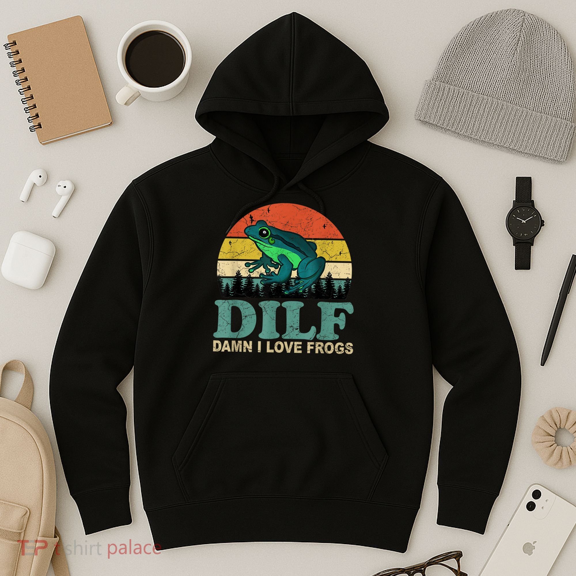 Dilf Damn I Love Frogs Hoodie