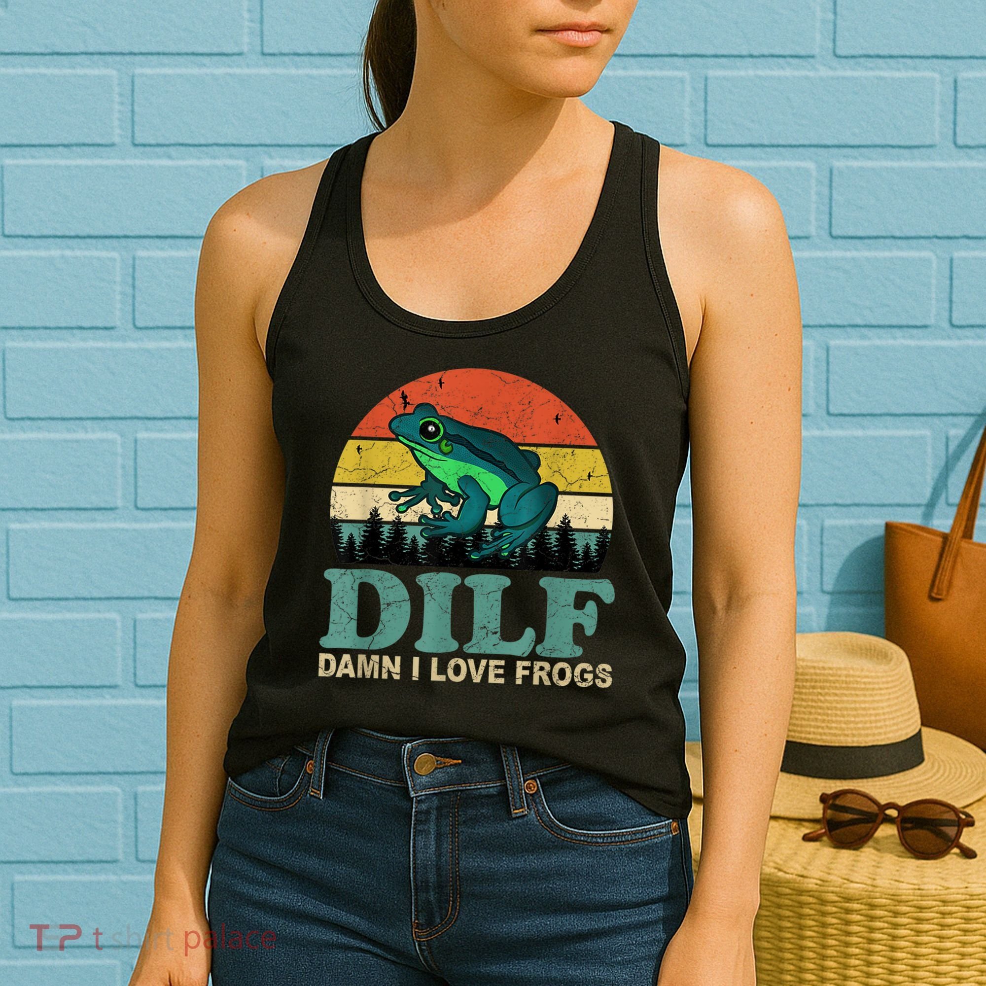 Dilf Damn I Love Frogs Women's Tank Top