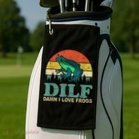 Dilf Damn I Love Frogs Golf Towel thumb 2
