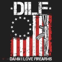 DILF Damn I Love Firearms Distressed USA American Flag Women's Sweatshirt thumb 2
