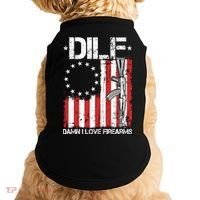 DILF Damn I Love Firearms Distressed USA American Flag Doggie Tank thumb 0
