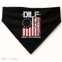 DILF Damn I Love Firearms Distressed USA American Flag USA-Made Doggie Bandana thumb 0