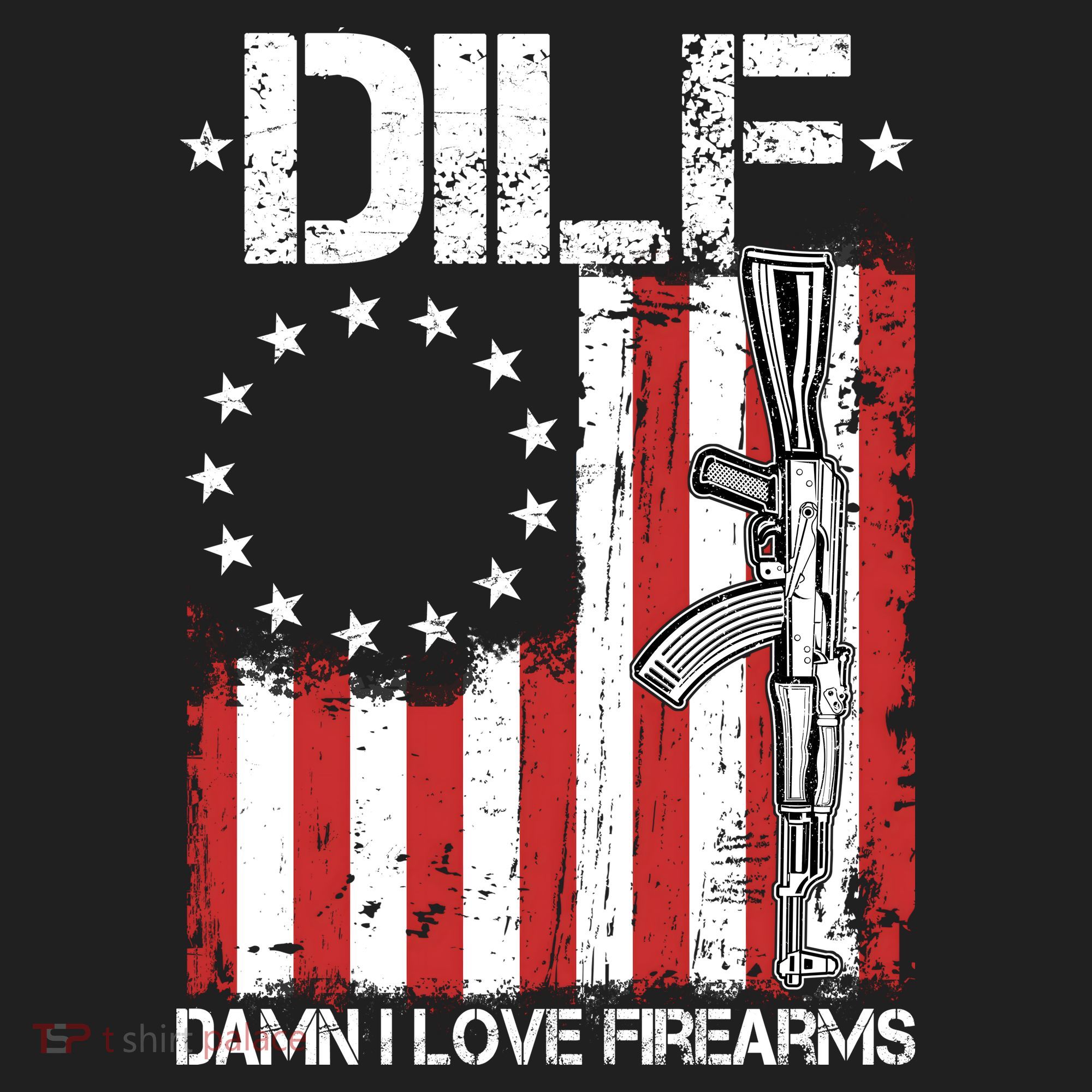 DILF Damn I Love Firearms Distressed USA American Flag Beanie
