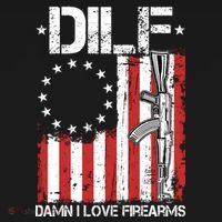 DILF Damn I Love Firearms Distressed USA American Flag Women's Hoodie thumb 2