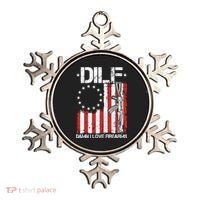 DILF Damn I Love Firearms Distressed USA American Flag Ornament thumb 0