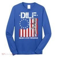 DILF Damn I Love Firearms Distressed USA American Flag Long Sleeve Shirt thumb 0