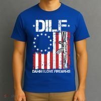 DILF Damn I Love Firearms Distressed USA American Flag T-Shirt thumb 3