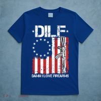 DILF Damn I Love Firearms Distressed USA American Flag T-Shirt thumb 5