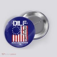 DILF Damn I Love Firearms Distressed USA American Flag Button thumb 0