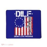 DILF Damn I Love Firearms Distressed USA American Flag Mousepad thumb 0
