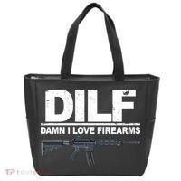 DILF Damn I Love Firearms Tote Bag thumb 0