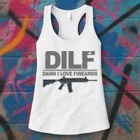 DILF Damn I Love Firearms Women's Tank Top thumb 3