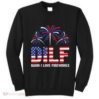 Dilf Damn I Love Fireworks Funny American Patriotic Sweatshirt thumb 0