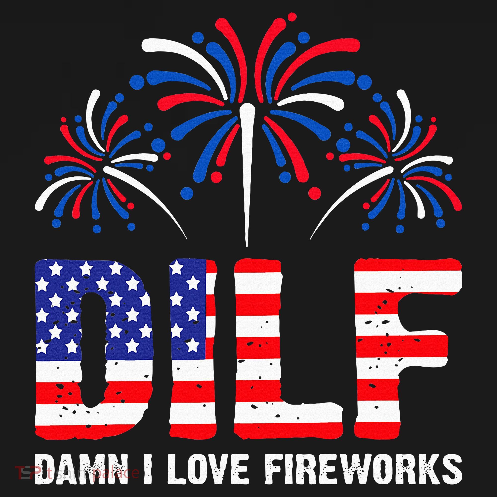 Dilf Damn I Love Fireworks Funny American Patriotic Women's Hoodie