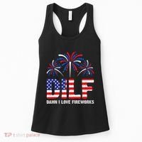Dilf Damn I Love Fireworks Funny American Patriotic Women's Tank Top thumb 0