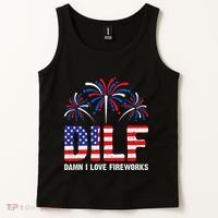 Dilf Damn I Love Fireworks Funny American Patriotic Tank Top thumb 2