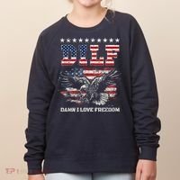 Dilf Damn I Love Freedom Eagle Funny Patriotic 4th Of July Women's Sweatshirt thumb 0