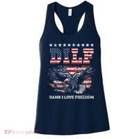 Dilf Damn I Love Freedom Eagle Funny Patriotic 4th Of July Women's Tank Top thumb 0