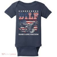 Dilf Damn I Love Freedom Eagle Funny Patriotic 4th Of July Baby Bodysuit thumb 0