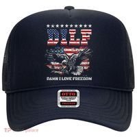 Dilf Damn I Love Freedom Eagle Funny Patriotic 4th Of July Hat thumb 0