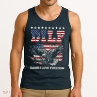 Dilf Damn I Love Freedom Eagle Funny Patriotic 4th Of July Tank Top thumb 3