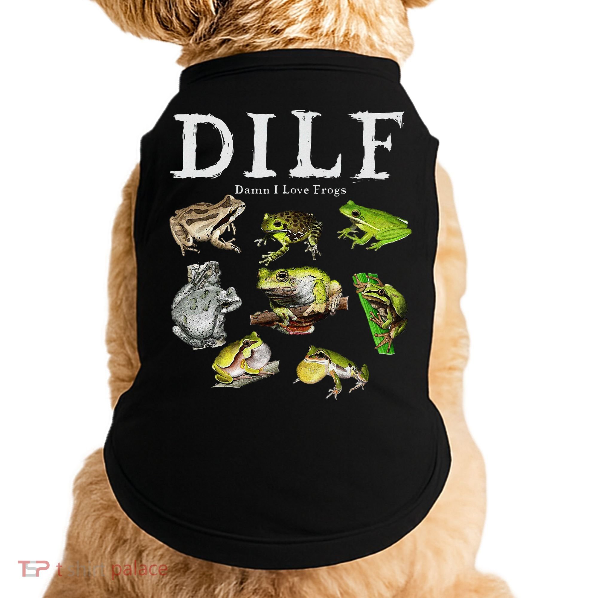 Dilf Damn I Love Frogs Frog Species Graphic Doggie Tank
