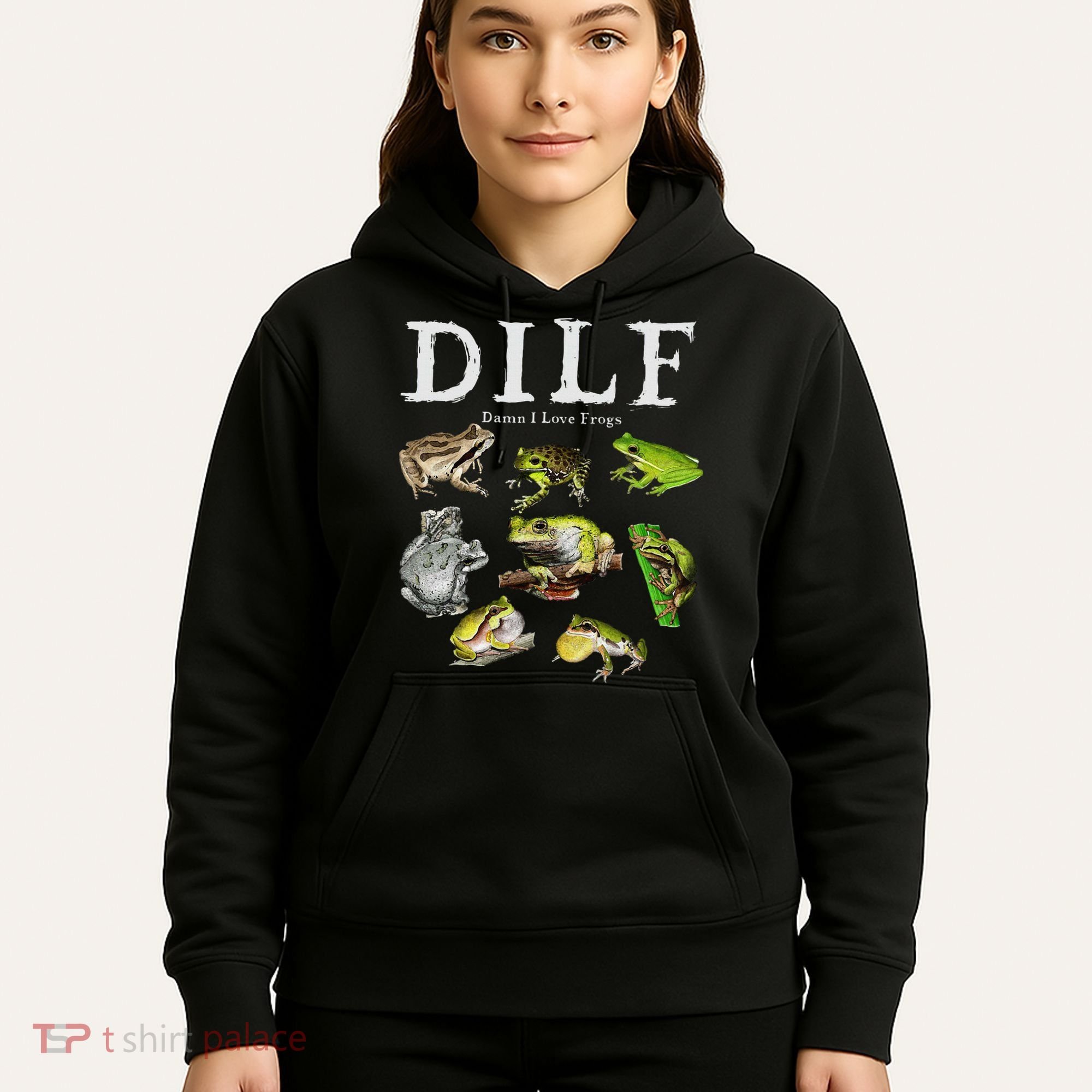 Dilf Damn I Love Frogs Frog Species Graphic Hoodie