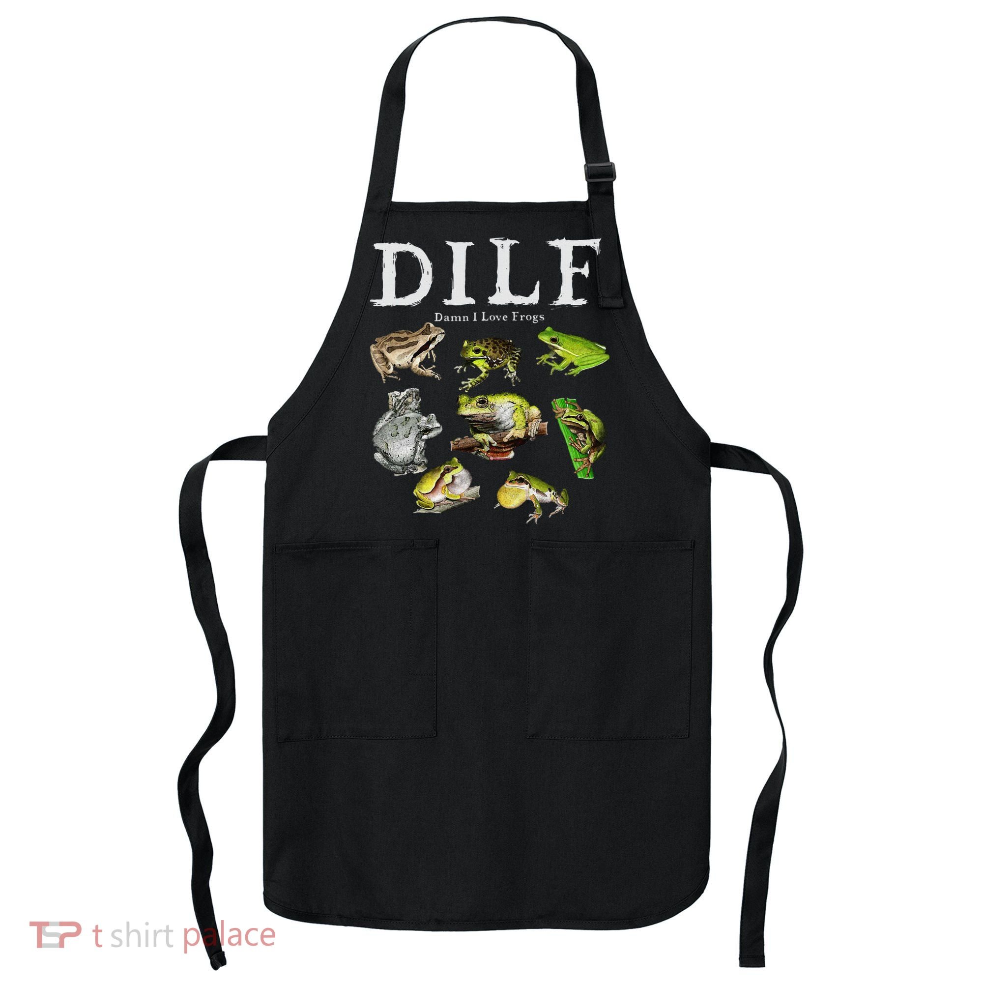 Dilf Damn I Love Frogs Frog Species Graphic Apron
