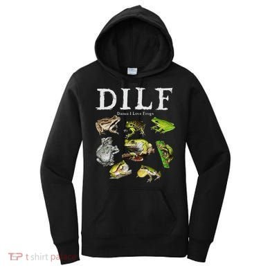 Dilf Damn I Love Frogs Frog Species Graphic Women's Hoodie