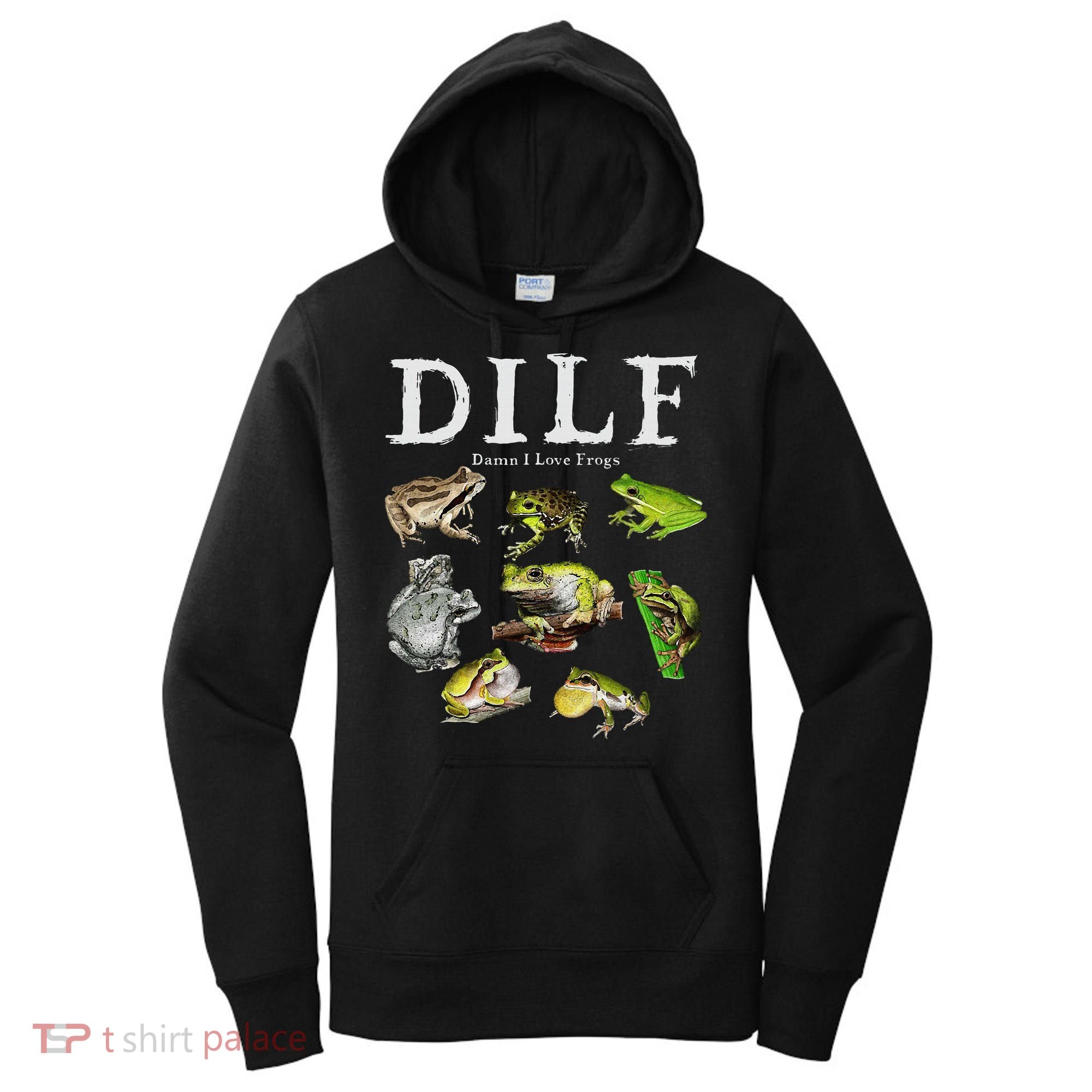 Dilf Damn I Love Frogs Frog Species Graphic Women's Hoodie