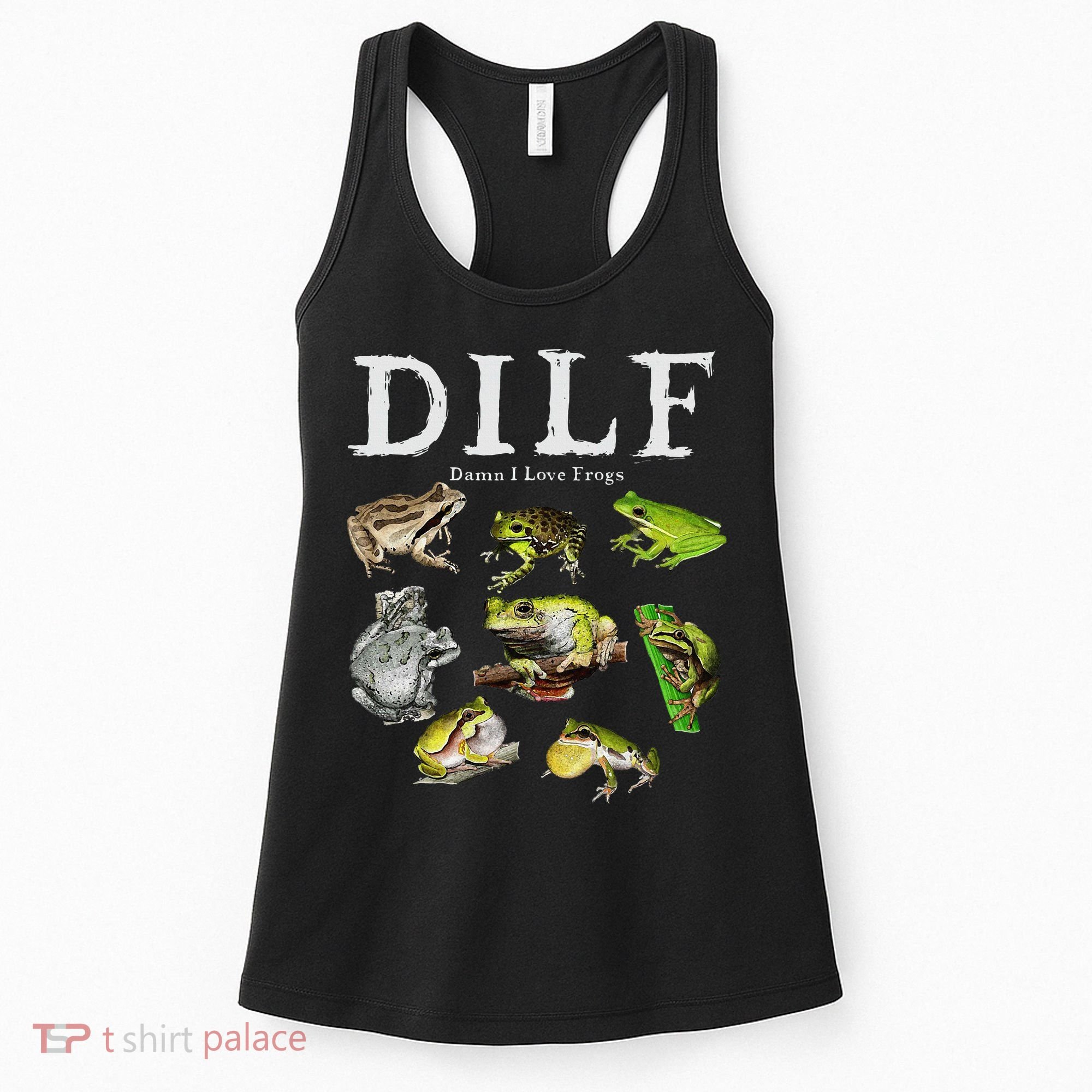 Dilf Damn I Love Frogs Frog Species Graphic Women's Tank Top