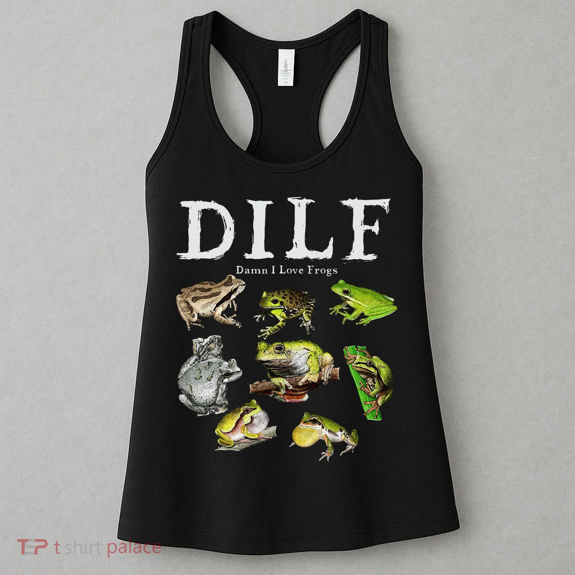 Dilf Damn I Love Frogs Frog Species Graphic Women's Tank Top