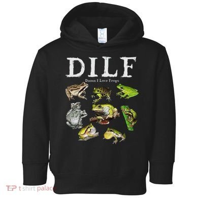Dilf Damn I Love Frogs Frog Species Graphic Toddler Hoodie