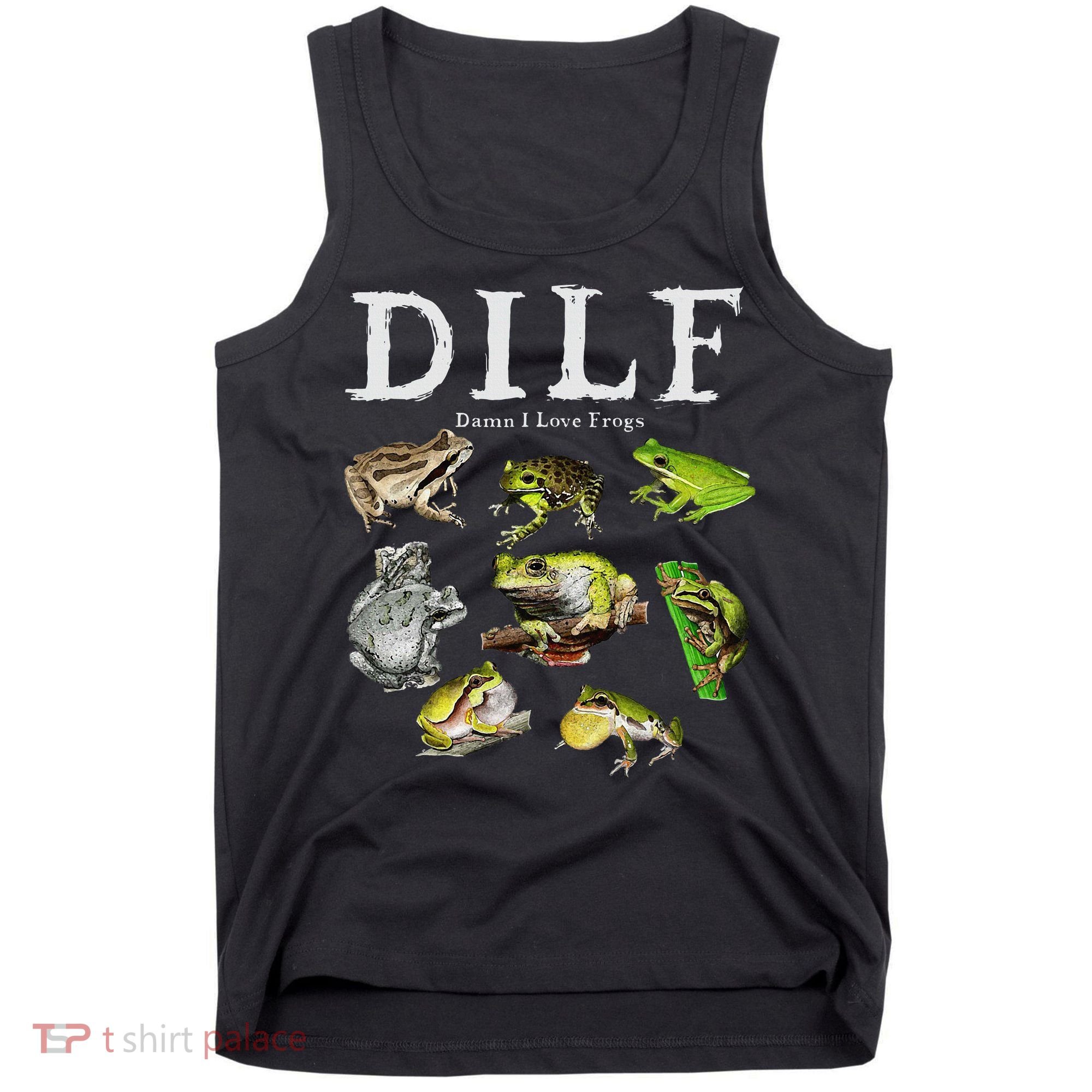 Dilf Damn I Love Frogs Frog Species Graphic Tank Top