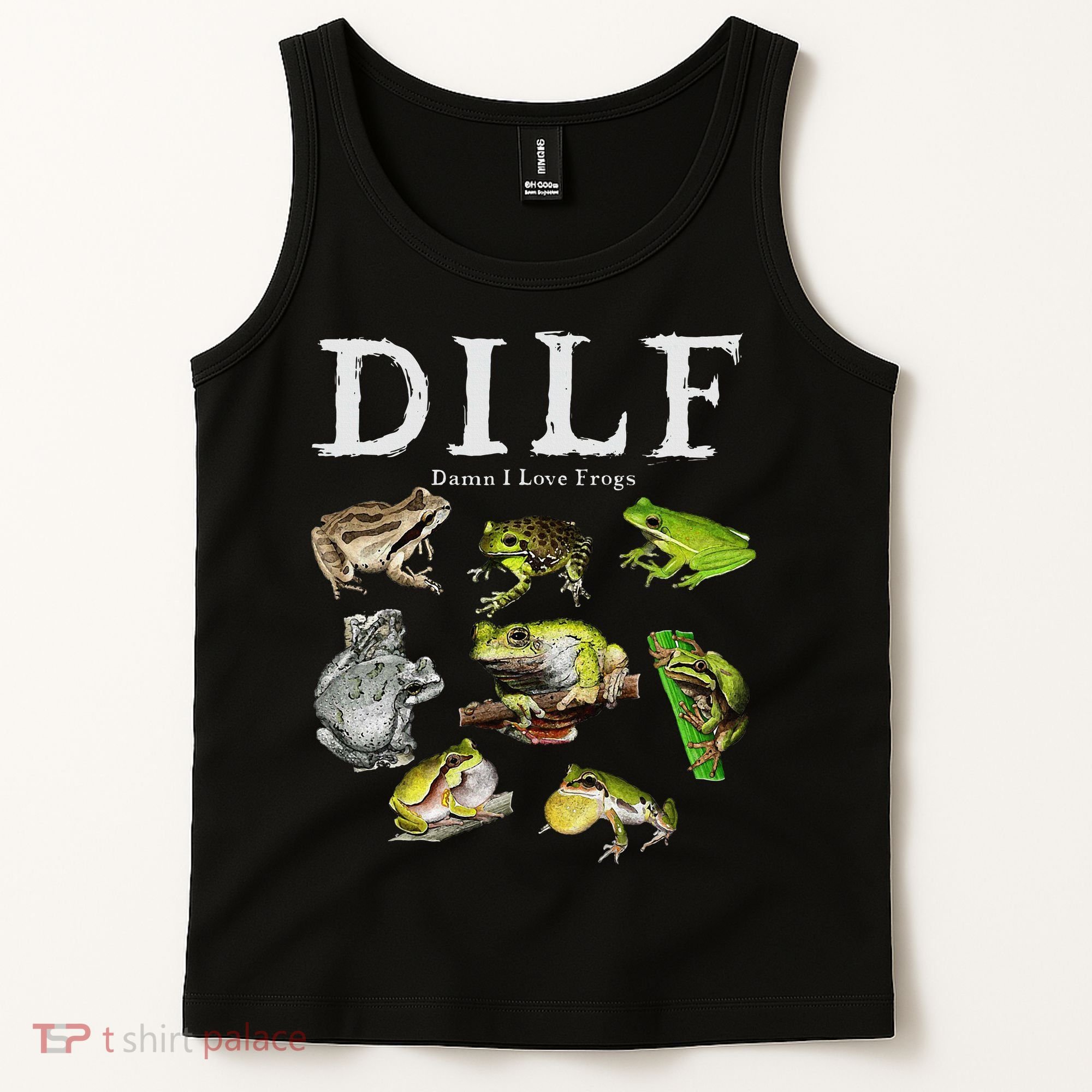 Dilf Damn I Love Frogs Frog Species Graphic Tank Top