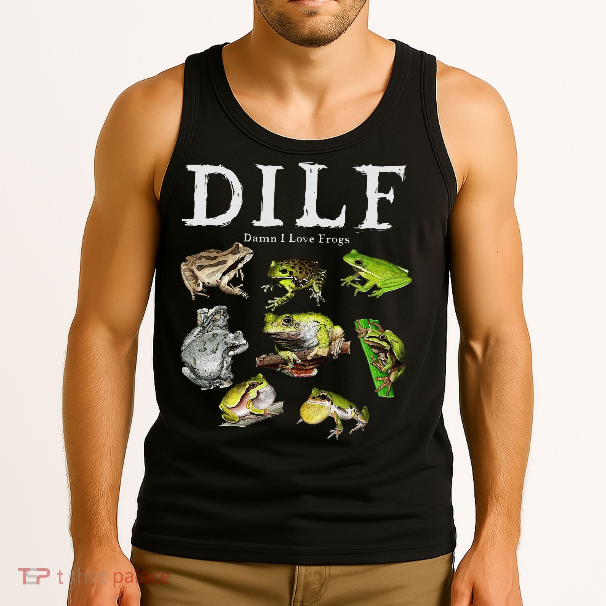 Dilf Damn I Love Frogs Frog Species Graphic Tank Top