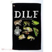 Dilf Damn I Love Frogs Frog Species Graphic Golf Towel thumb 0