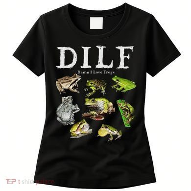 Dilf Damn I Love Frogs Frog Species Graphic Women's T-Shirt