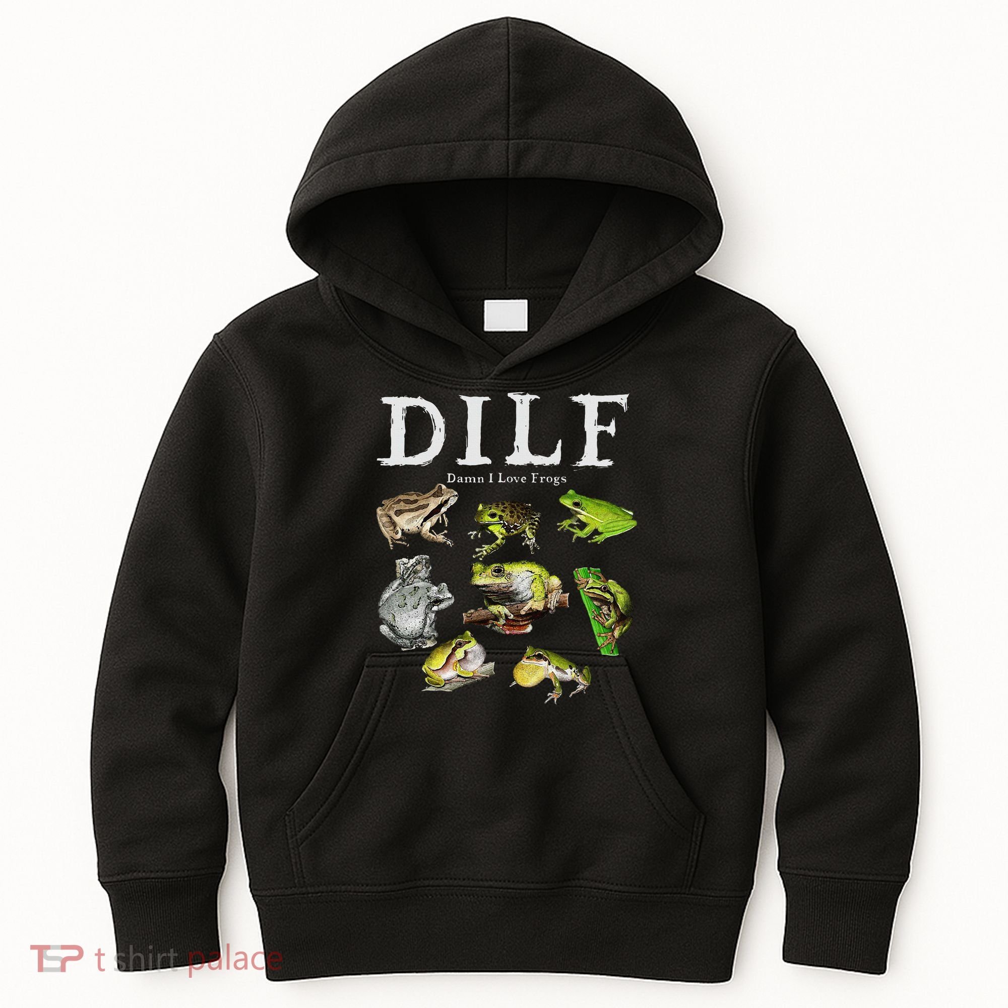Dilf Damn I Love Frogs Frog Species Graphic Kids Hoodie
