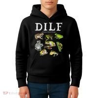Dilf Damn I Love Frogs Frog Species Graphic Kids Hoodie thumb 4