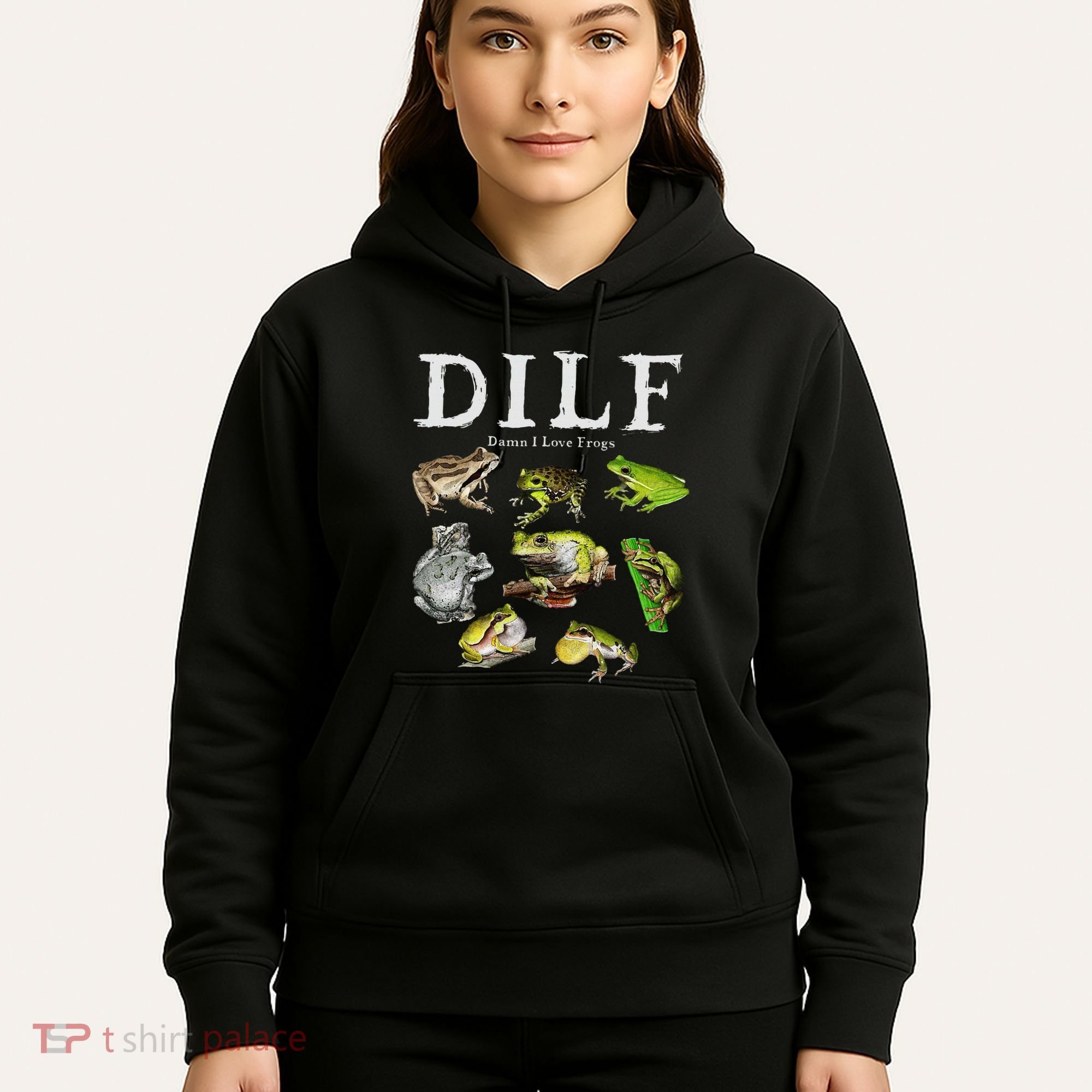 Dilf Damn I Love Frogs Frog Species Graphic Hoodie